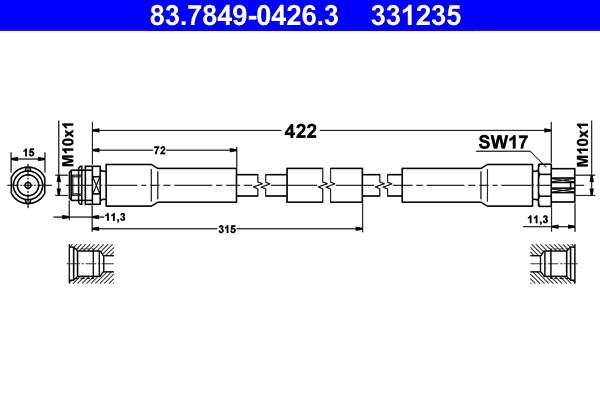 Flessibile del freno ATE 331235