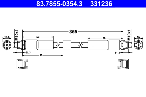Flessibile del freno ATE 331236