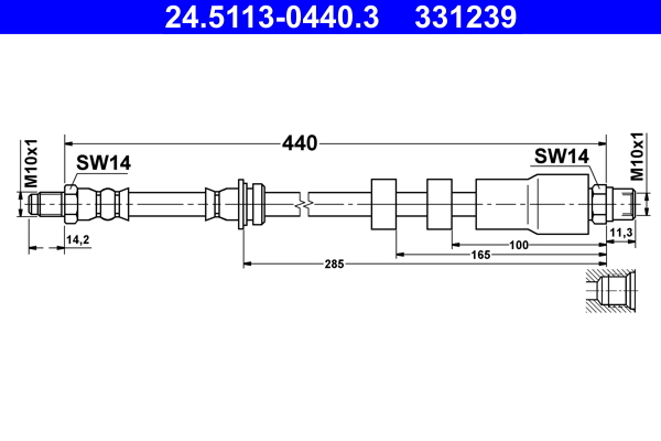 Flessibile del freno ATE 331239