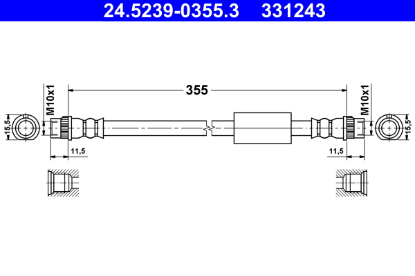 Flessibile del freno ATE 331243