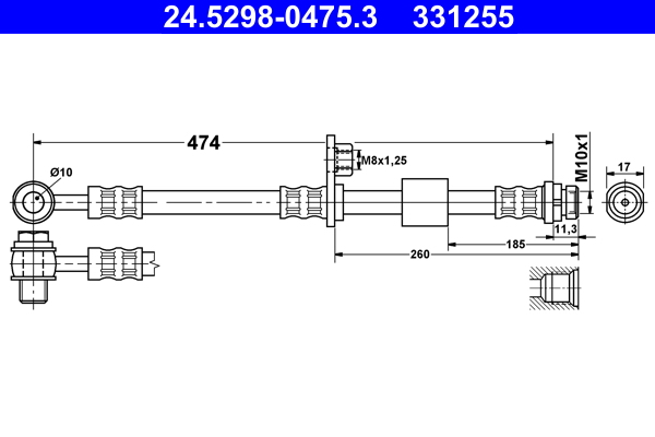 Flessibile del freno ATE 331255