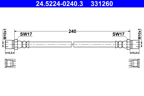 Flessibile del freno ATE 331260