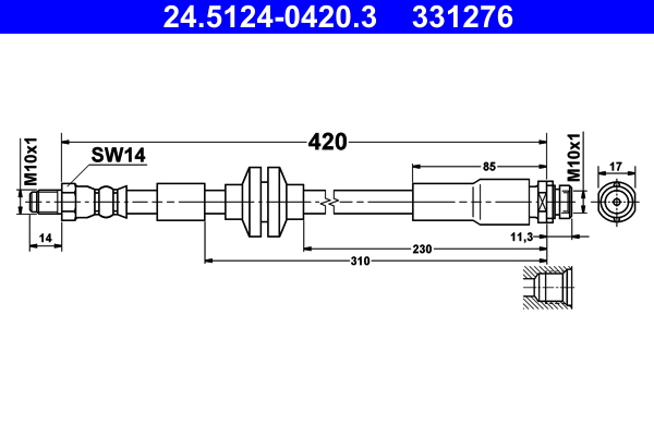 Flessibile del freno ATE 331276