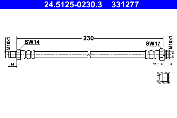 Flessibile del freno ATE 331277