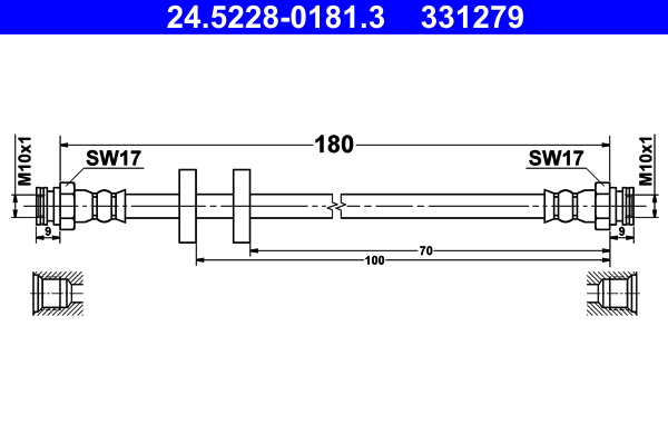 Flessibile del freno ATE 331279