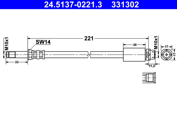 Flessibile del freno ATE 331302