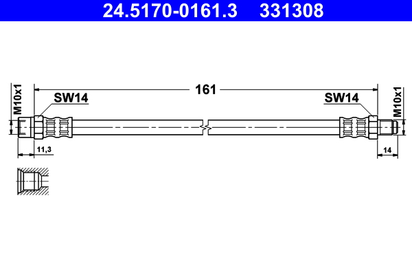 Flessibile del freno ATE 331308