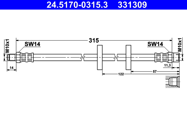 Flessibile del freno ATE 331309