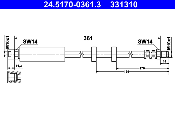 Flessibile del freno ATE 331310