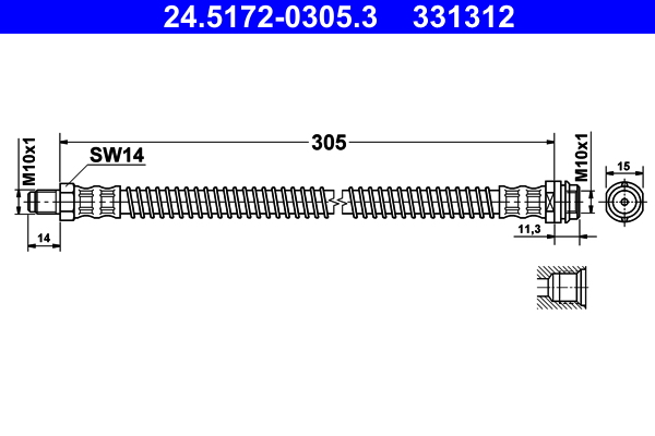 Flessibile del freno ATE 331312