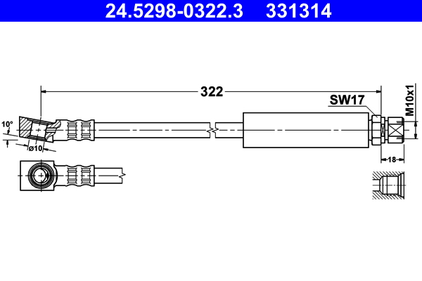 Flessibile del freno ATE 331314
