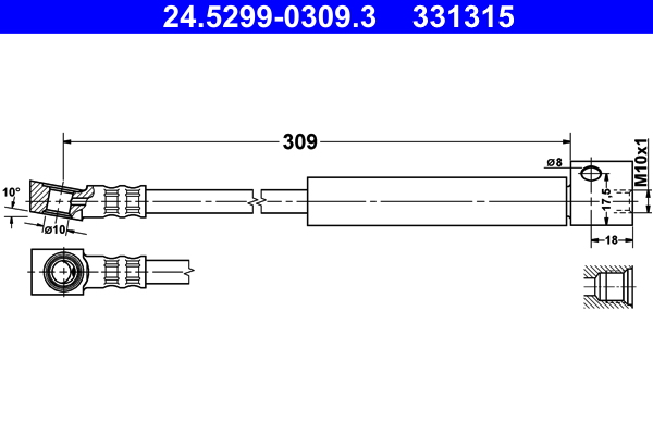 Flessibile del freno ATE 331315