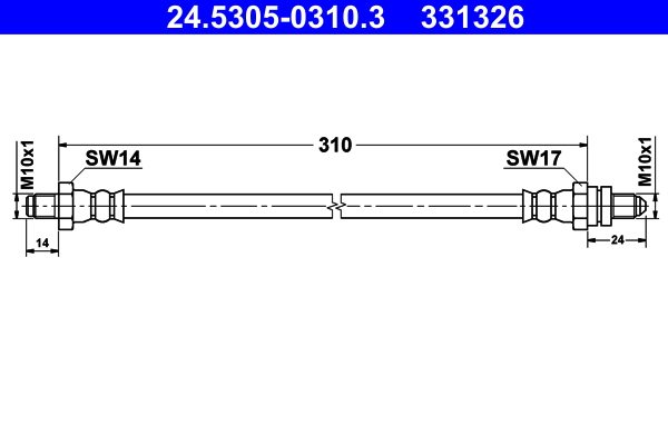 Flessibile del freno ATE 331326