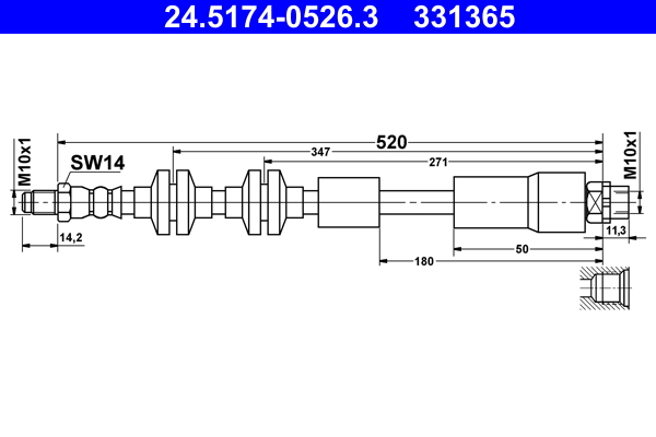 Flessibile del freno ATE 331365