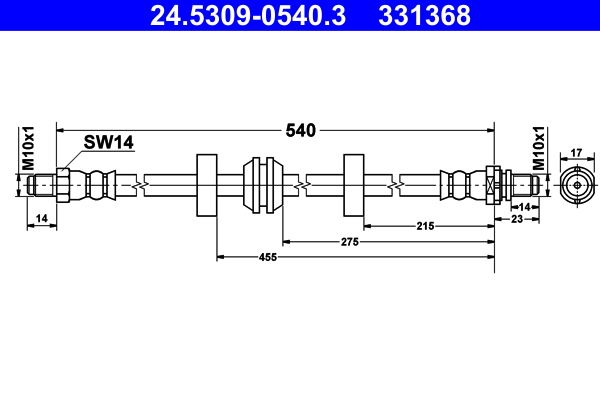 Flessibile del freno ATE 331368