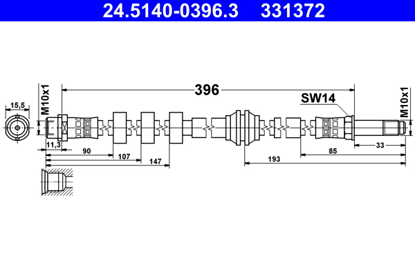 Flessibile del freno ATE 331372