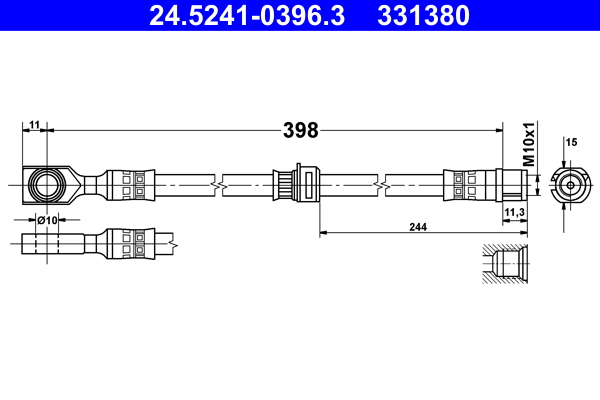Flessibile del freno ATE 331380