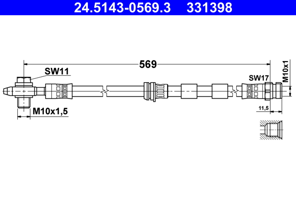 Flessibile del freno ATE 331398
