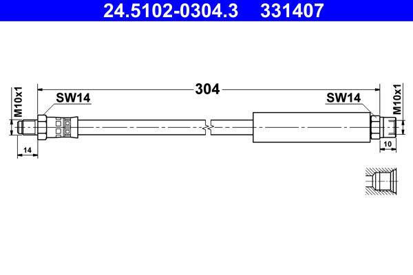 Flessibile del freno ATE 331407