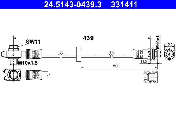 Flessibile del freno ATE 331411