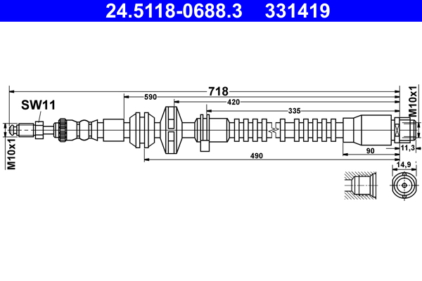 Flessibile del freno ATE 331419