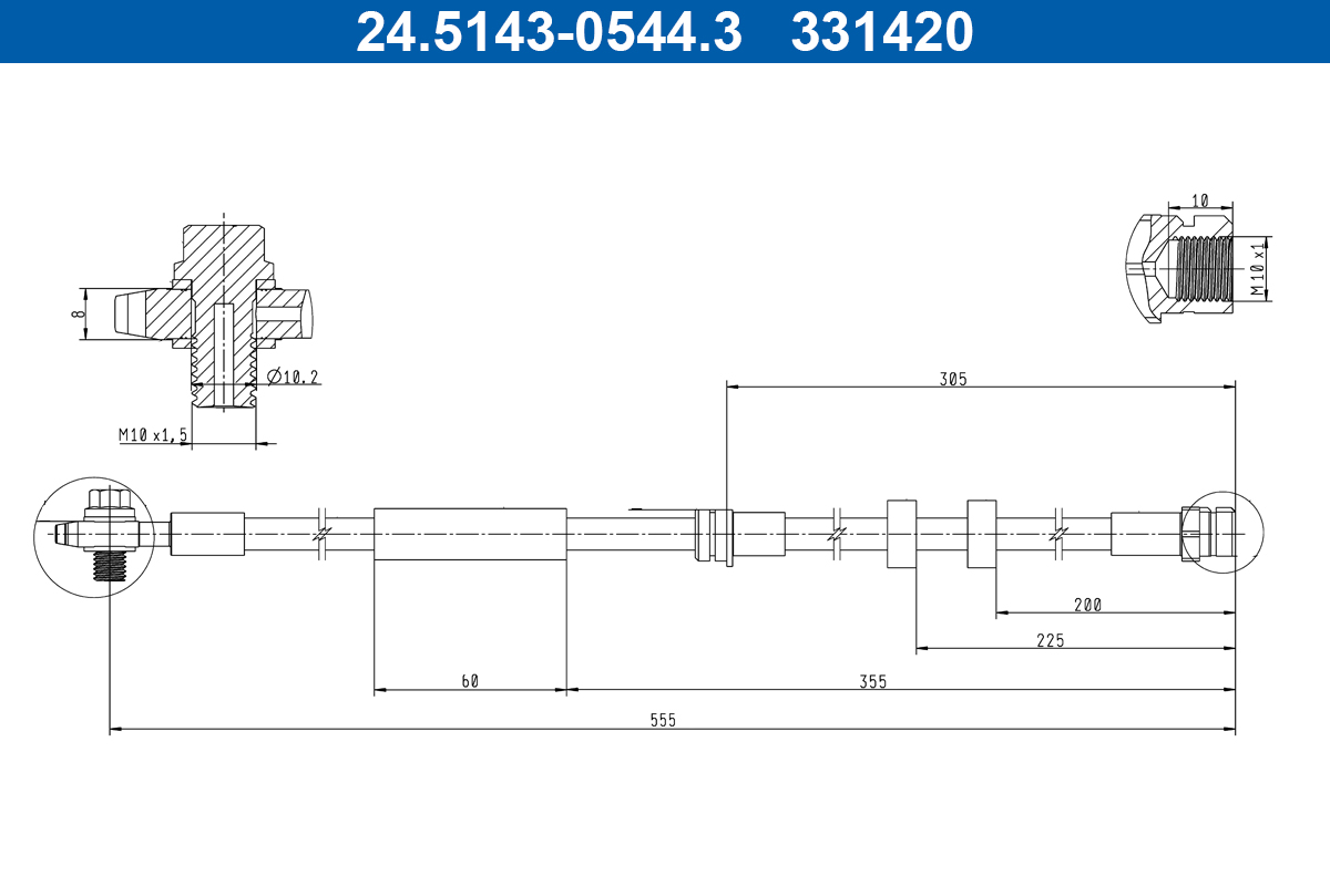 Flessibile del freno ATE 331420