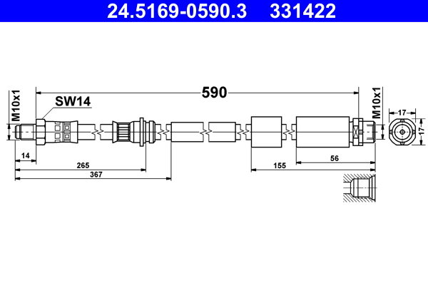 Flessibile del freno ATE 331422