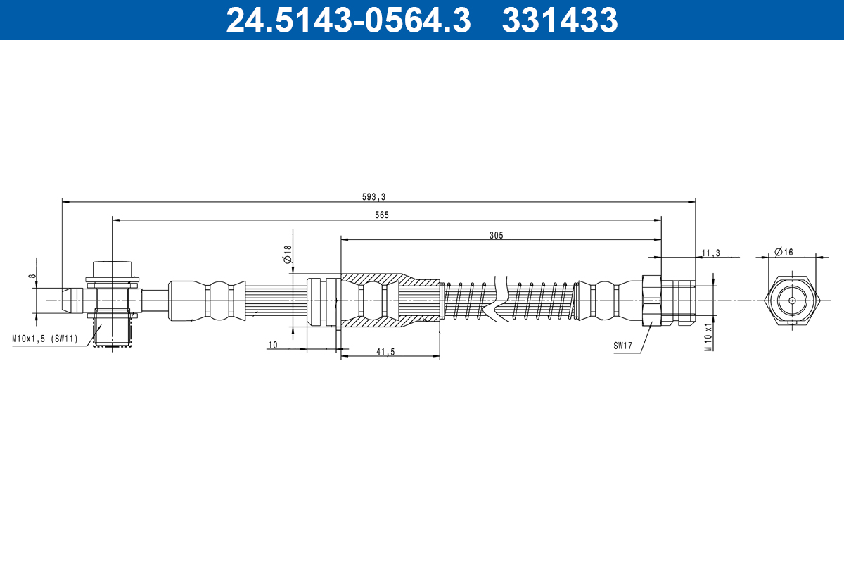 Flessibile del freno ATE 331433