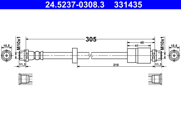 Flessibile del freno ATE 331435