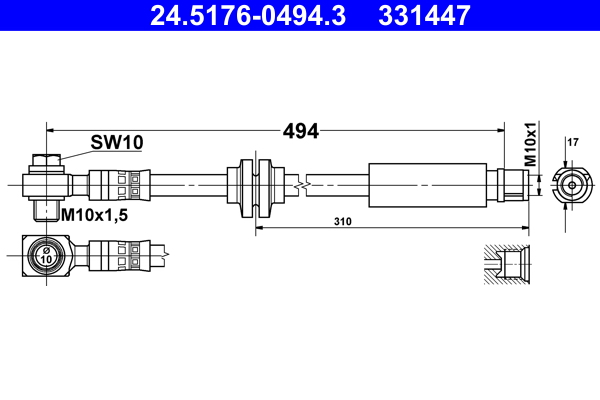Flessibile del freno ATE 331447