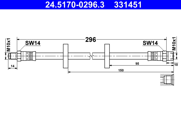 Flessibile del freno ATE 331451