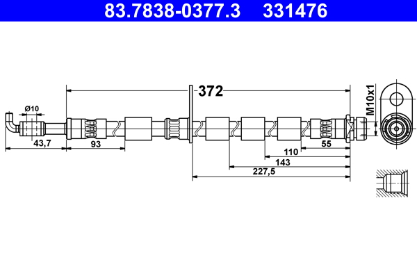 Flessibile del freno ATE 331476