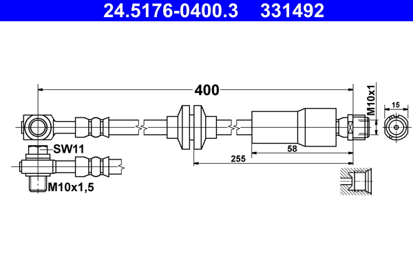 Flessibile del freno ATE 331492