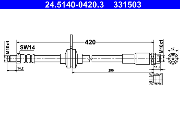 Flessibile del freno ATE 331503