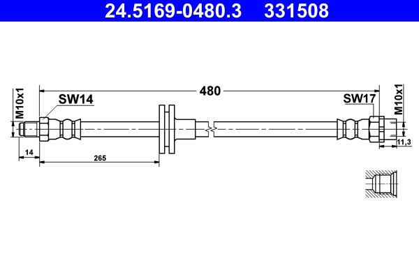 Flessibile del freno ATE 331508