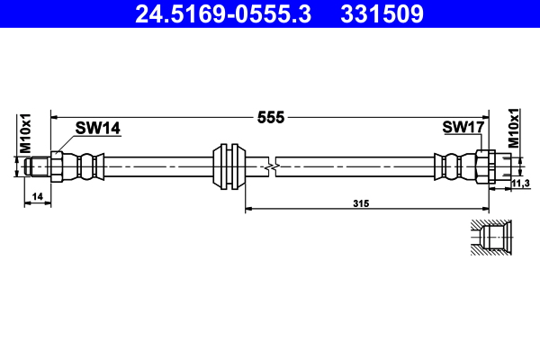 Flessibile del freno ATE 331509