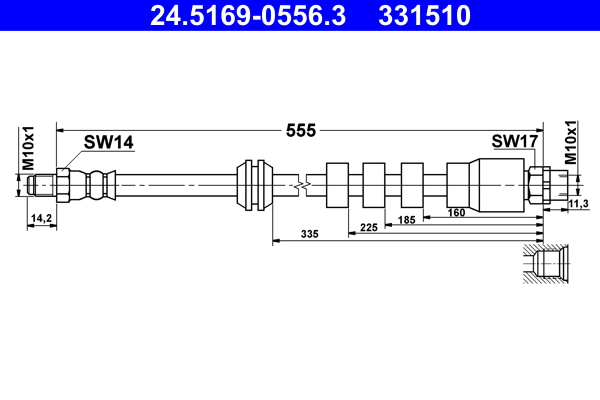 Flessibile del freno ATE 331510