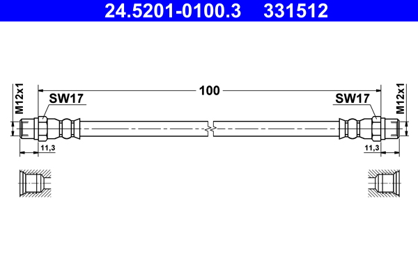 Flessibile del freno ATE 331512