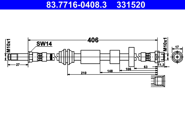Flessibile del freno ATE 331520