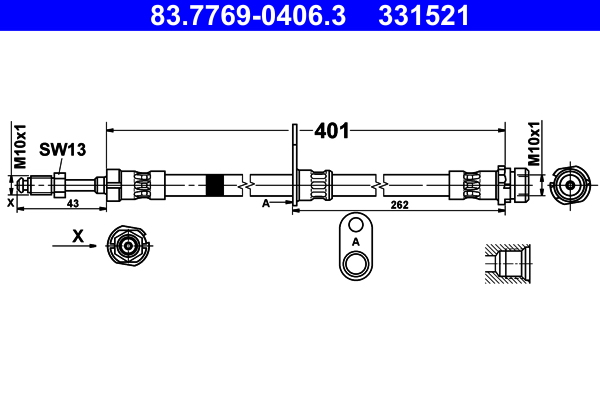 Flessibile del freno ATE 331521