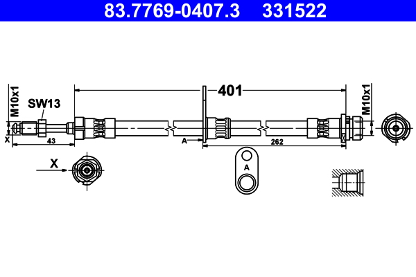 Flessibile del freno ATE 331522