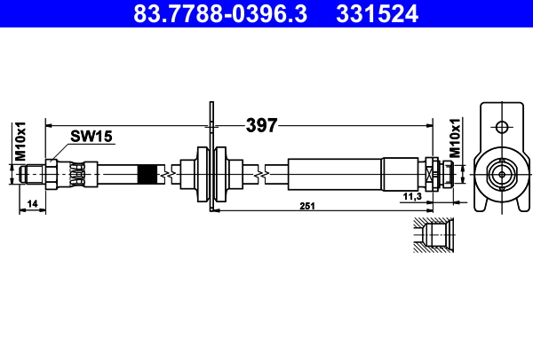 Flessibile del freno ATE 331524
