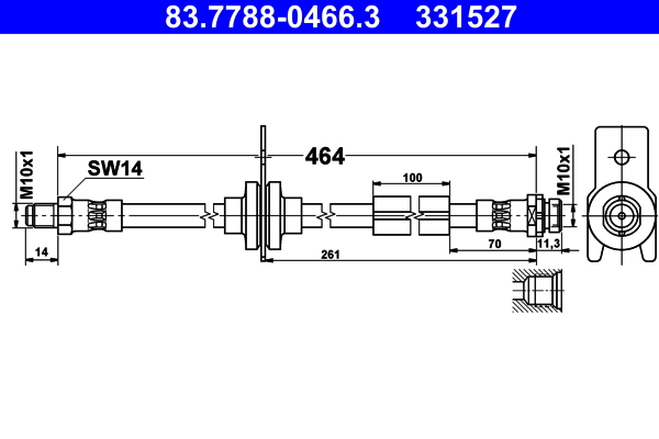 Flessibile del freno ATE 331527