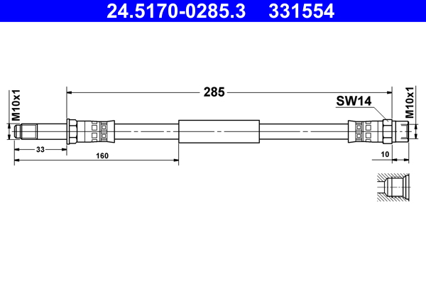 Flessibile del freno ATE 331554