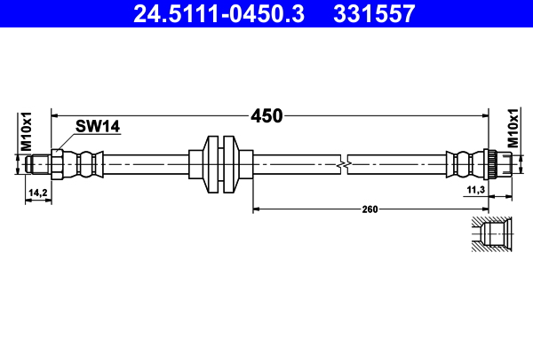 Flessibile del freno ATE 331557