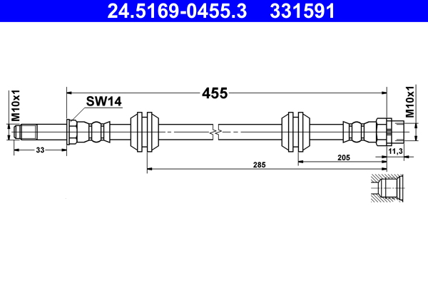 Flessibile del freno ATE 331591
