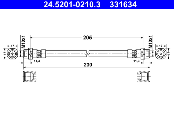 Flessibile del freno ATE 331634