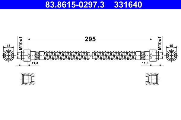 Flessibile del freno ATE 331640