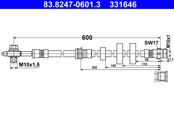 Flessibile del freno ATE 331646