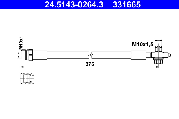 Flessibile del freno ATE 331665